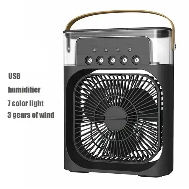 Home - Friendly Portable Fan Air Conditioner: 3 - in - 1 Design with Humidifier USB Electric LED Night Light