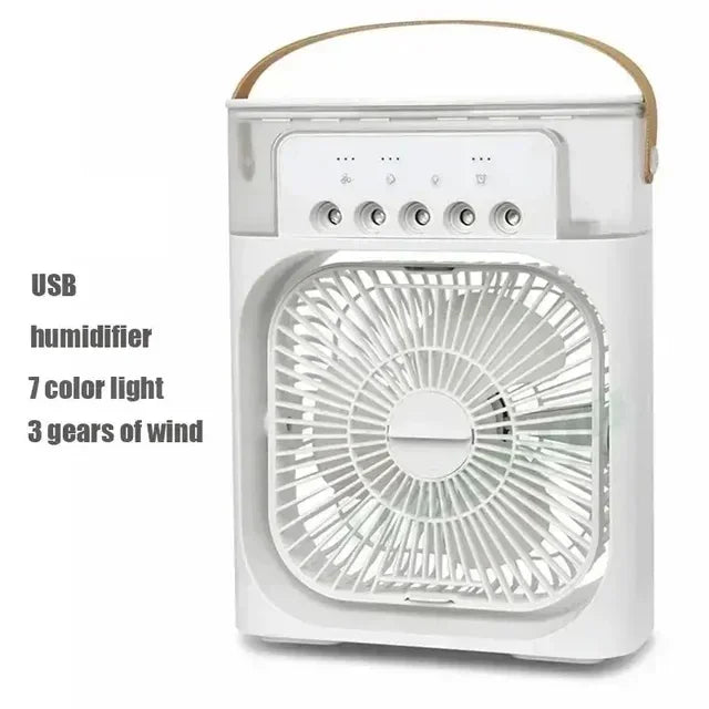 Home - Friendly Portable Fan Air Conditioner: 3 - in - 1 Design with Humidifier USB Electric LED Night Light