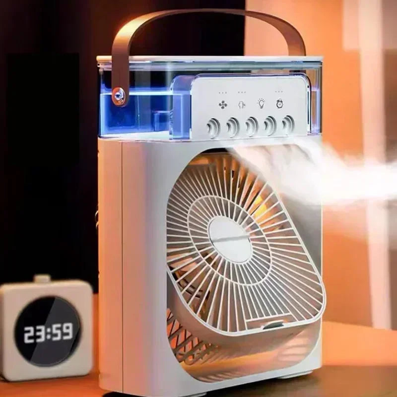 Home - Friendly Portable Fan Air Conditioner: 3 - in - 1 Design with Humidifier USB Electric LED Night Light