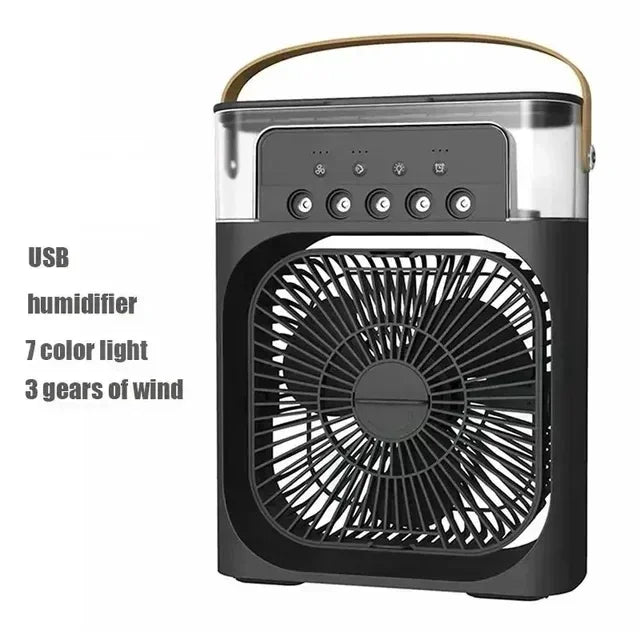 Home - Friendly Portable Fan Air Conditioner: 3 - in - 1 Design with Humidifier USB Electric LED Night Light