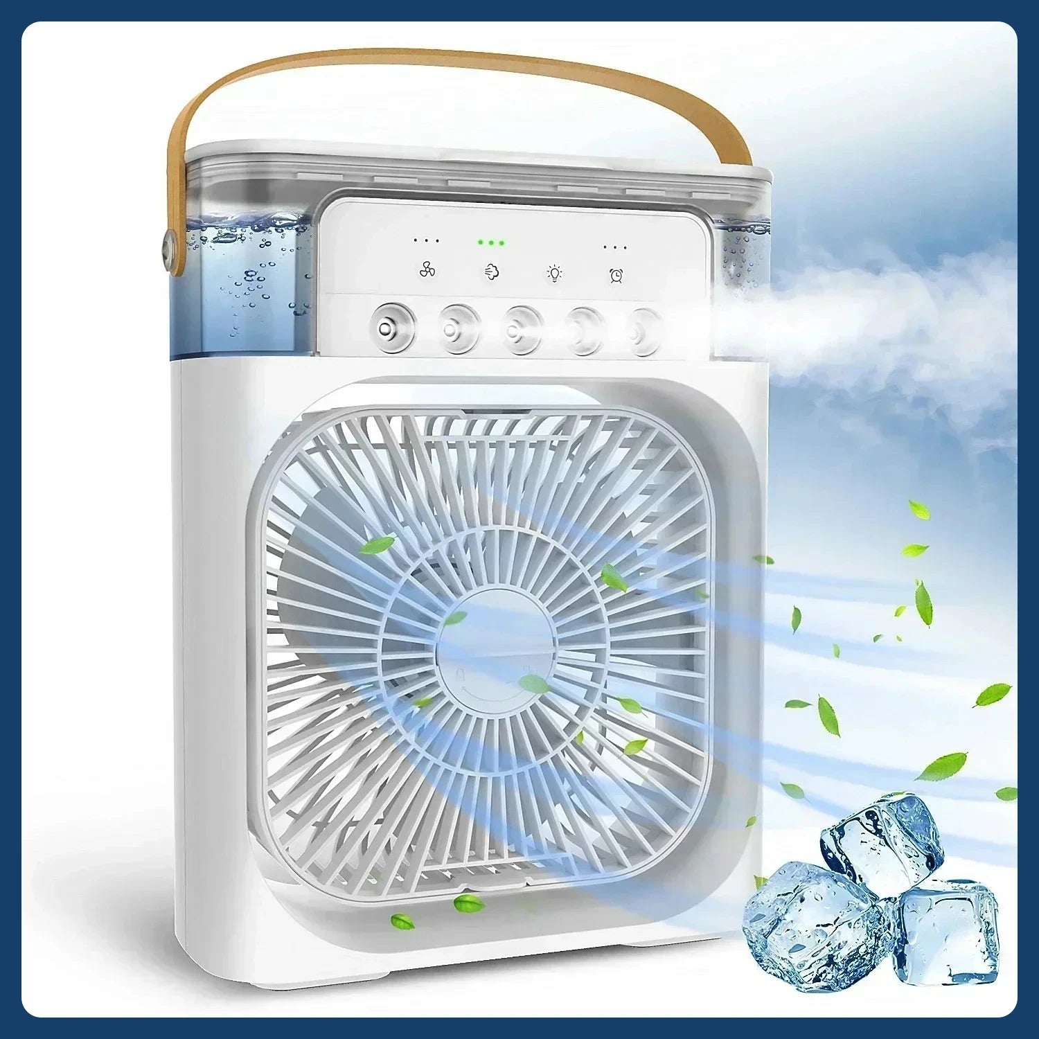 Home - Friendly Portable Fan Air Conditioner: 3 - in - 1 Design with Humidifier USB Electric LED Night Light